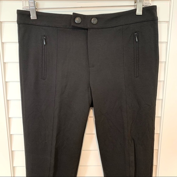 New VINCE Ponte Pants 8 Charcoal Zipper Skinny - Picture 2 of 7